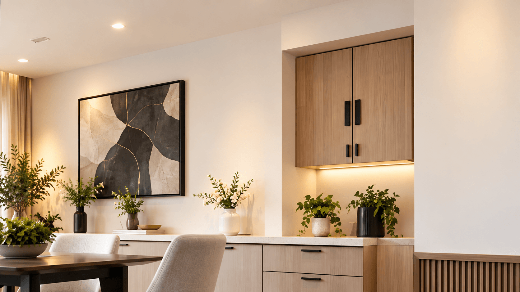 Bright open-plan living and dining space